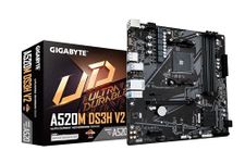 Gigabyte A520M DS3H V2 Motherboard - Supports AMD Ryzen 5000 Series AM4 CPUs, up to 4733MHz DDR4 (OC), PCIe 3.0 x16, GbE LAN, USB 3.2 Gen 1