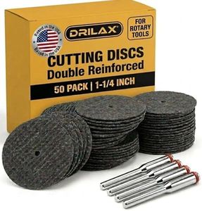 Drilax Rotary Tool Cutting Discs for Metal 50 Pcs Cut Off Wheels Double Fiberglass Reinforced Cut Off Tool Set with 4 Mandrels Compatible with Dremel Cutting Discs 426 426b