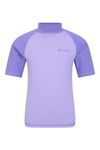 Mountain Warehouse Short Sleeves Kids Rash Vest - UPF50+ Sun Protection Rash Guard, Fast Dry, Flat Seams Childrens Top - for Spring Summer, Swimming & Water Sports Dusky Purple 5-6 Years