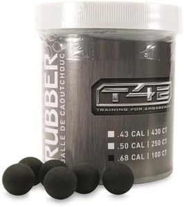 Umarex T4E Premium Rubber Ball Ammo for Paintball Guns, Black.68 Caliber, 100 Count