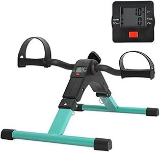 Folding Pedal Exerciser Mini Exercise Bike Portable Foot Peddler Desk Bike Arm and Leg Peddler Machine with LCD Monitor(Green)