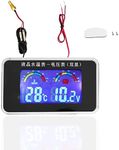 Fydun Water Thermometer Sensor Car LCD Screen Voltmeter Water Temperature Meter Gauge 12V/24V/36V