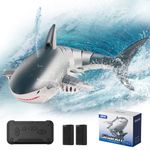 4DRC S6 Remote Control Diving Shark Toy, 2024 New Mini RC Shark Toys for Swimming Pool Fishbowl, RC Boat Toys Birthday Gifts for 6+ Year Old Kids Boys