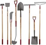 KYLIN Landscaping Shovel Rake Tools Set Heavy Duty Yard Digging Shovels Garden Hoe Long Ash Handle Forged Scraper Bush Hook for Professional-Grade 8 Pieces Lawn Tools