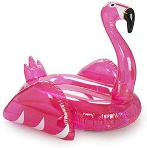 FUNBOY Giant Inflatable Glitter Pink Flamingo, Luxury Float for Summer Pool Parties and Entertainment, One Size