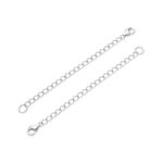 1pc Adabele 925 Sterling Silver 4 inch Chain Extender Removable Adjustable Extension Tarnish Resistant Rhodium Plated for Necklace Anklet Bracelet Jewelry Making SS311-4