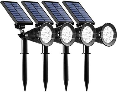 Sunklly Outdoor Solar Spotlights 7 Led 2-in-1 Waterproof Outdoor Solar Adjustable Landscape Spotlights Lawn Garden Patio Deck Yard Driveway(4 Pack)