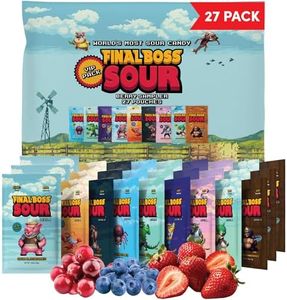 Final Boss Extremely Super Sour Candy, Natural Chewy Gummies Made with Dried Fruit, Free of Artificial Colors, Low Calorie Healthy Snack for Kids & Adults, 1.06oz, 27 Pack (All Sour Levels)