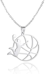 SIPURIS Sprots Collana con ciondolo a forma di palla da uomo, per calcio, basket, pallavolo, baseball, hip-hop, gioielli sportivi, Acciaio inossidabile