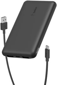 Belkin 10000 mAH Lightweight/Slimmest Power Bank w/ 1 USB-C Port and 2 USB-A Ports | 15W Charging for iPhone Series, Samsung Galaxy, Google Pixel & More | 2 Years Warranty & Upto 2L CEW | Black