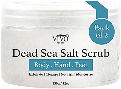 Vivo Per Lei Dead Sea Salt Scrub - Body Exfoliating Scrub with Dead Sea Minerals - Sea Salt Scrub for Hands, Feet & Body - Body Scrub to Gently Exfoliate Skin - Pack of 2