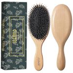 Hair Brush-Boar Bristle Hair Brushes for Women Man and Kids, Detangler Brush for Long Short Thick Thin Curly Straight Wavy Hair, Wooden Comb & Travel Bag Included, Approved by Giftï¼Ë†Largeï¼â€°