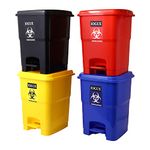 IOGUE Bio Medical Pedal Garbage Waste Dustbin 32 Litre (YELLOW + BLUE + BLACK + RED PACK OF 4)