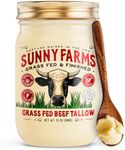 Beef Tallow for Cooking | Pasture Raised Grass Fed Beef Tallow | Paleo & Keto Friendly, 100% Grass Fed & Finished Beef Fat | Sunny Farms, 12 oz