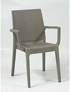 Areta ARE064 Sedia con Braccioli, Modello Dafne, Tortora, 55 x 54 cm