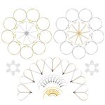 60 Pcs Earrings Beading Hoop Set for Jewelry Making,Earring Finding Triangle Teardrop Round Beading Hoop Earrings Bulk with 60 Pcs Earring Hooks and Backs for DIY Craft Earring Jewelry Making