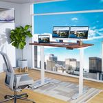 ErgoYou - Electric Height Adjustable Standing Table - Heavy Duty - Dual Motor 2 Stage - 150 Kgs Max Weight Capacity - E2 Series - Ergonomic Sit Stand Desk (Walnut: 47 x 23.5 inches)