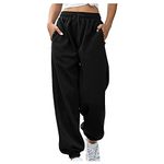 Top Christmas Deals Womens Sweatpants 2024 Fall Fashion Athletic Joggers Workout Cinch Bottoms Y2k Trendy Lounge Sweat Pants with Pockets Pallets for Sale Liquidation Electronic Black