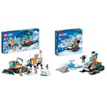 LEGO 60378 City Arctic Explorer Truck and Mobile Lab, Toy & 60376 City Arctic Explorer Snowmobile Toy for Kids 5+ Year Old, Vehicle Construction Set