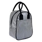 Pentbuns Men's and Women's Multifunctional Water and Oil Proof Fabric Lunch Tiffin Food Tote Shopping Bag (White & Black, Polyester Fabric)