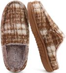 ONCAI Women House Slippers, High-Density Memory Foam Arch Support Plush Woolen Fabric Clog Warm Faux Fur Orthotic Plantar Fasciitis Slip on Indoor Outdoor Yoga Mat Rubber Sole Fluff Khaki US Size 5