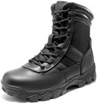 NORTIV 8 Men's Tactical Military Work Boots Side Zipper Outdoor Motorcycle Combat Boots 8 Inches 2.0,Size 10.5,BLACK,TROOPER-PRO