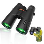 OIRHNL 12x42 HD Binoculars for Adults High Powered,Super Bright Lightweight Waterproof Binoculars with Clear Low Light Vision for Bird Watching,Hunting & Travel