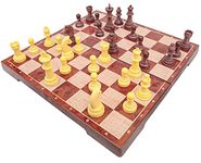 Toyshine Woodlike Magnetic Chess Set with Folding Chess Board and Pieces, Educational Toys for Kids and Adults