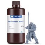 ANYCUBIC Water Washable 3D Printer Resin, 405nm High Precision UV-Curing 3D Resin, Low Shrinkage Standard Photopolymer Resin for 8K Capable LCD DLP 3D Printing(Gray, 1000g)