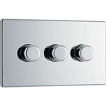 BG Electrical Screwless Flatplate Triple Dimmer Intelligent Light Switch