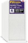 Filtrete 12x20x1 AC Furnace Air Filter, MERV 12, MPR 1500, CERTIFIED asthma & allergy friendly, 3 Month Pleated 1-Inch Electrostatic Air Cleaning Filter, 2-Pack (Actual Size 11.81x19.81x0.78 in)