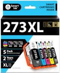 Smart Ink Remanufactured Ink Cartridge Replacement for Epson 273 XL 273XL 273 to use with XP 610 XP-600 XP-620 XP-810 XP-820 XP-800 Expression Premium (Black & C/M/Y/PBK, 5 Combo Pack)