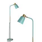 Floor Lamp, Industrial Floor Lamps Corner Lamp Rustic Farmhouse Standing Lamp, Adjustable Metal Heads Indoor Task Lighting Reading Floor Lamps for Living Room, Bedroom, E27 Socket (Green)