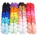 40PCS 3 Inch Hair Bows for Girls Grosgrain Ribbon Bow Toddler Accessories with Alligator Clip for Baby Girls Kids Teens