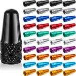 40 Pieces Presta Bicycle Valve Caps Presta Bicycle Valve Caps Anodized Aluminum Multicolor Bicycle Tire Caps French Style Dust Proof