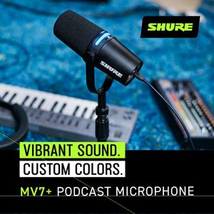 Shure MV7+ Podcast Microphone – Black USB/XLR Dynamic Mic