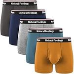 Natural Feelings Boxer Briefs Mens Underwear Cotton Men's Boxer Briefs Pack with Pouch Fly M