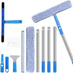 Window Cleaning Kit,Window Cleaning Tool Window Washing Kit with 69-inch Extension Pole,Window Cleaner Rotatable Squeegee,Glass Cleaner Tool for Indoor/Outdoor Window and Car Glass