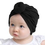 SYGA Unisex Cotton Turban Hat (Pack Of 1) (TurbonHeadWrap_Black_Black_S)