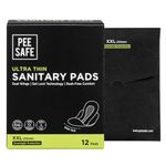 Pee Safe Ultra Thin Sanitary Pads For Women | XXL | 12 Pads For Rash Free Periods | Cottony Soft Sanitary Napkins For Ultra Comfort | Dual Wings | Toxin Free | Extra Long | Unscented