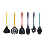 MasterChef Kitchen Utensils Set 6 Piece Cooking Tools Made From Non Scratch, Heat Resistant Material with Stylish Multi Coloured Soft-Touch Handles