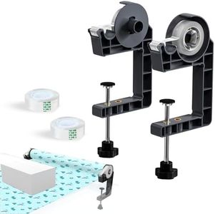 MONMEE Tabletop Gift Wrapping Tool with Tape Dispenser–2 Pack Adjustable Wrapping Paper Table Clamps with 2 Tapes–Perfect for Christmas, Holidays, and Crafting