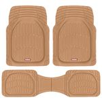 Motor Trend - MT-923-BG 923-BG Beige FlexTough Contour Liners-Deep Dish Heavy Duty Rubber Floor Mats for Car SUV Truck & Van-All Weather Protection, Trim to Fit (Tan Beige)