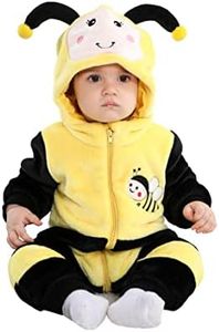 TONWHAR Unisex-Baby Animal Onesie Costume Cartoon Animal Outfit Homewear Kids' One-Piece Rompers (3.5-4.5 Years/Height 41"-46", Bee)