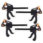 ZOFUN 4 Pcs Ratchet Bar Clamps Set, 6 Inch Adjustable Quick Grip Clamps for Woodworking, One Handed Clamps Quick Release, Heavy Duty Wood F Clamps for Carpentry Woodworks, Home DIY, Art & Crafts