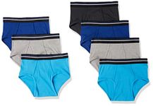 Amazon Essentials Men's Tag-Free Cotton Briefs Underwear, Pack of 7, Black/Blue/Grey, L