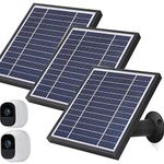 iTODOS Solar Panel Compatible with Arlo Pro and Arlo Pro 2, 11.8Ft Outdoor Power Charging Cable and Adjustable Mount,Not for Arlo Ultra and Arlo Pro3 (3 Pack, Black)