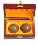 2" Feng Shui Nuwa Stone Baoding Balls Chinese Health Exercise Stress Balls with Gift Box W2350