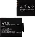 E-yiiviil SJ4000 Replacement Battery Compatible with AKASO EK5000 EK7000 SJCAM SJ4000 SJ5000 EKEN M10 4K H8 H9 H9R H8R GIT-LB101 GIT PG900