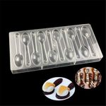 VALINK 10 Holes Spoon Shape Polycarbonate Chocolate Mould Candy Molds Jelly Baking Tray Bakeware Pan Plastic Baking Pc Mould Fondant Cake Decorating Tools